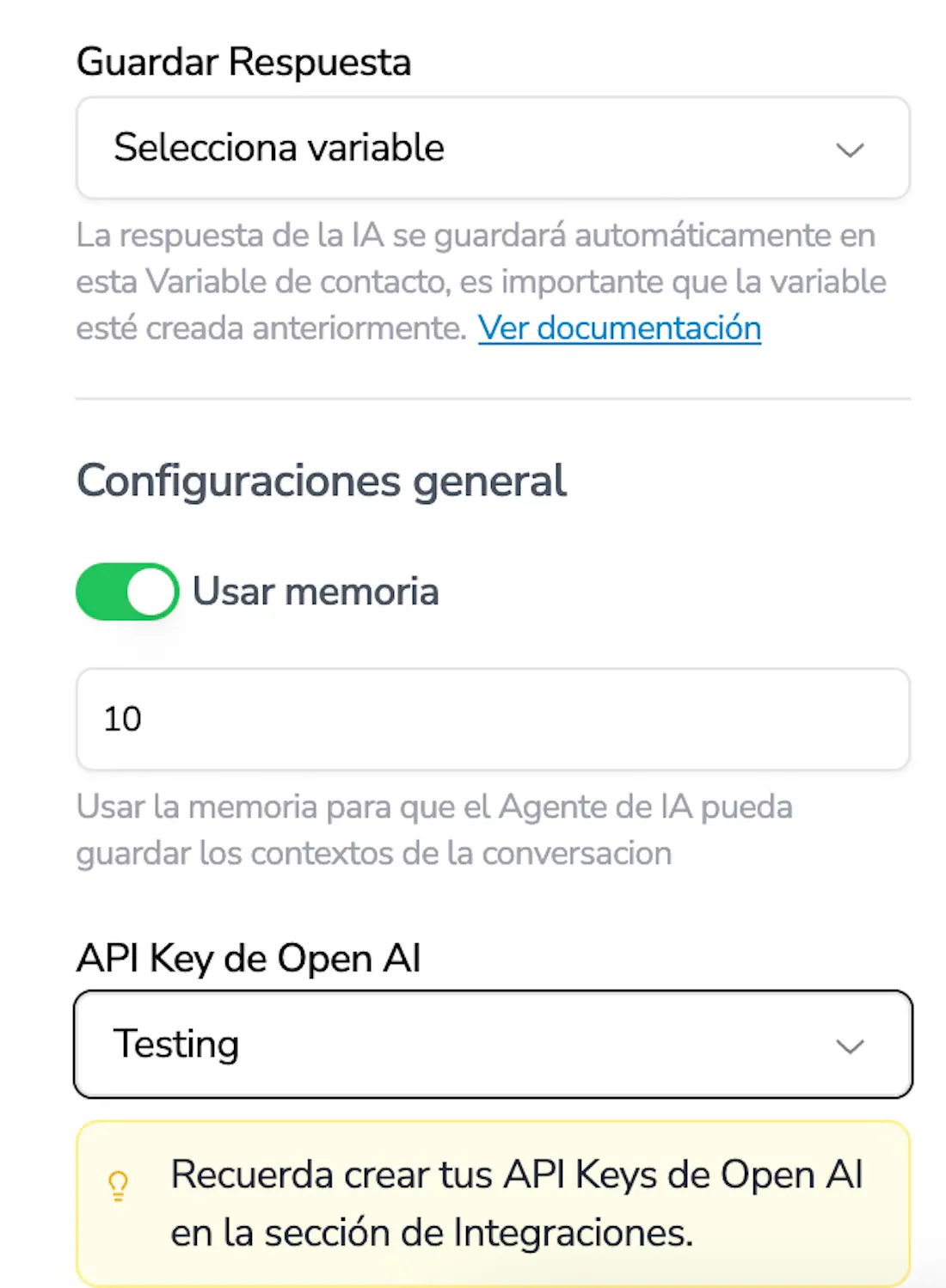 Configuración de Integraciones